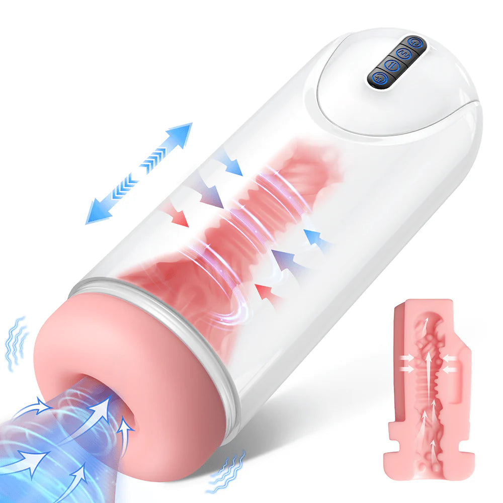Multi-Function Male Masturbator - 4 Thrusts & 4 Suctions & 10 Vibration Modes - AVYXO