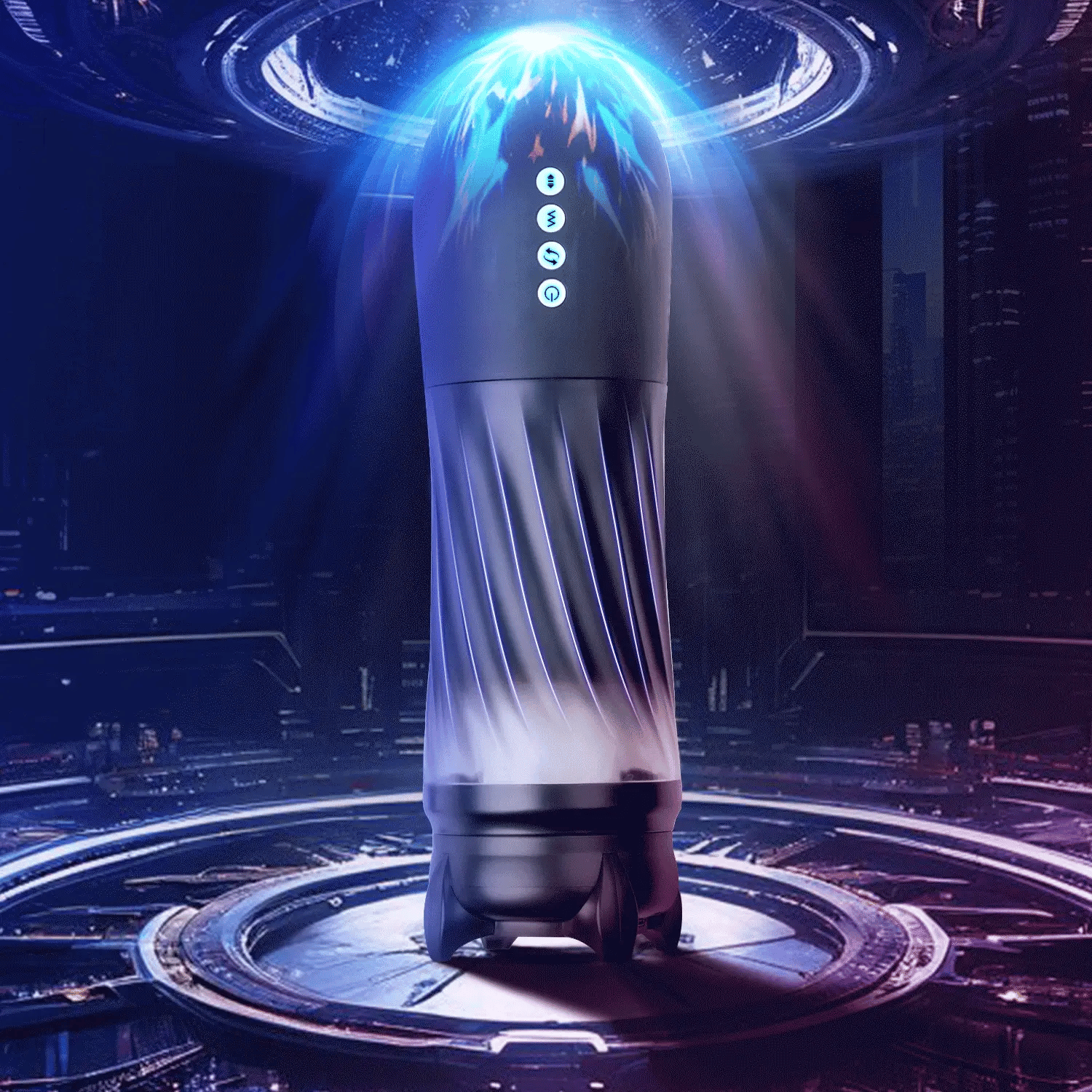 Rocket Adult Male Sex Toy - 3 Twist & 5 Thrust Modes, Hands-Free Heated - AVYXO