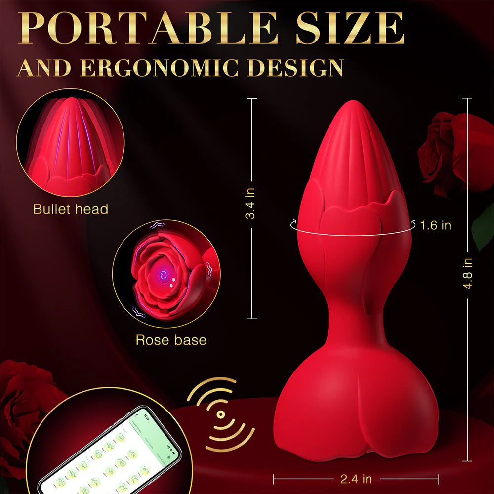 Vibrating Anal Plug Sex Toys -Silicone Vibrators Butt Plug with 9 Vibration Modes APP Remote Control Vibrator - AVYXO