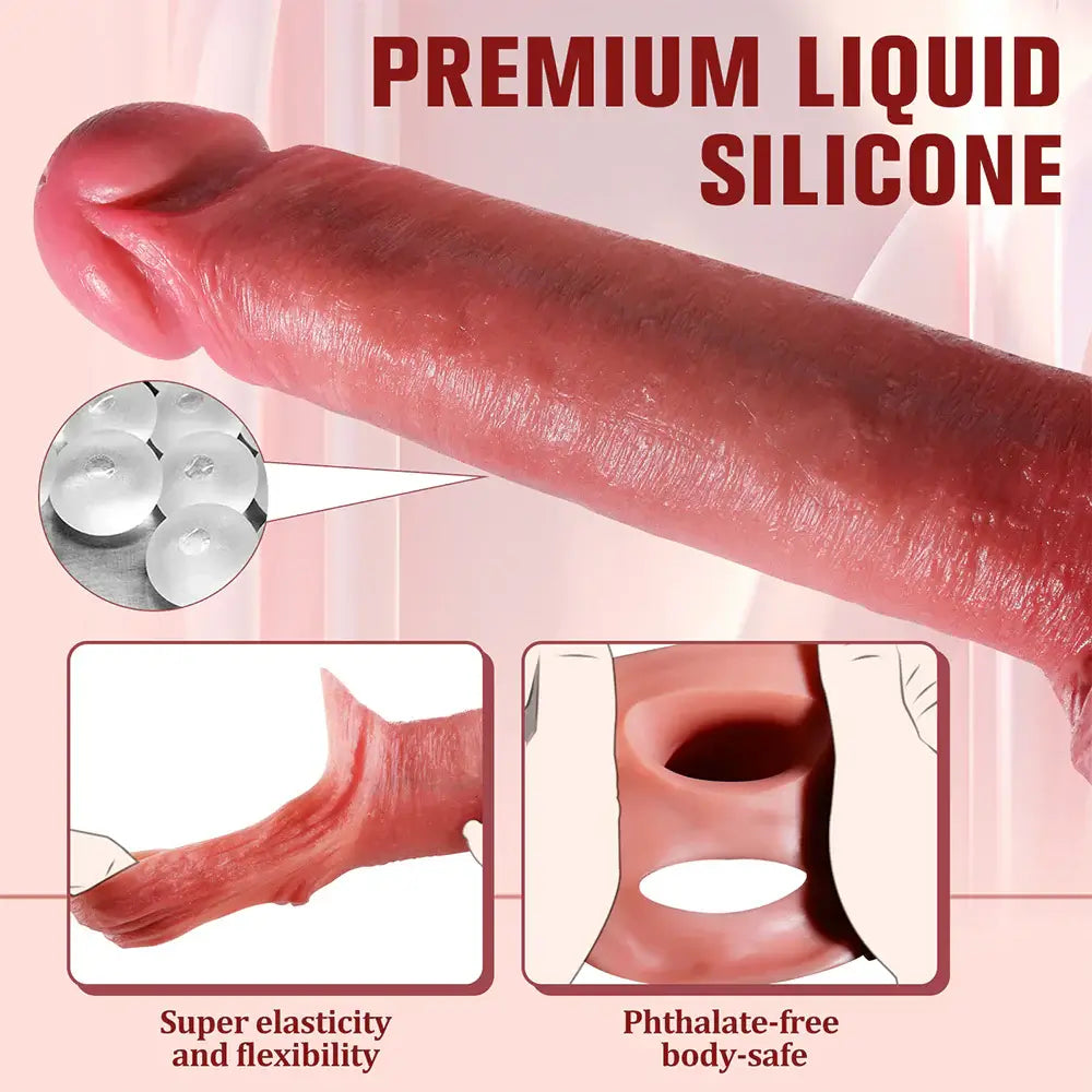 Penis Extender Silicone Penis Sleeve,Elastic Penis Ring to Enlarge Prolong - AVYXO