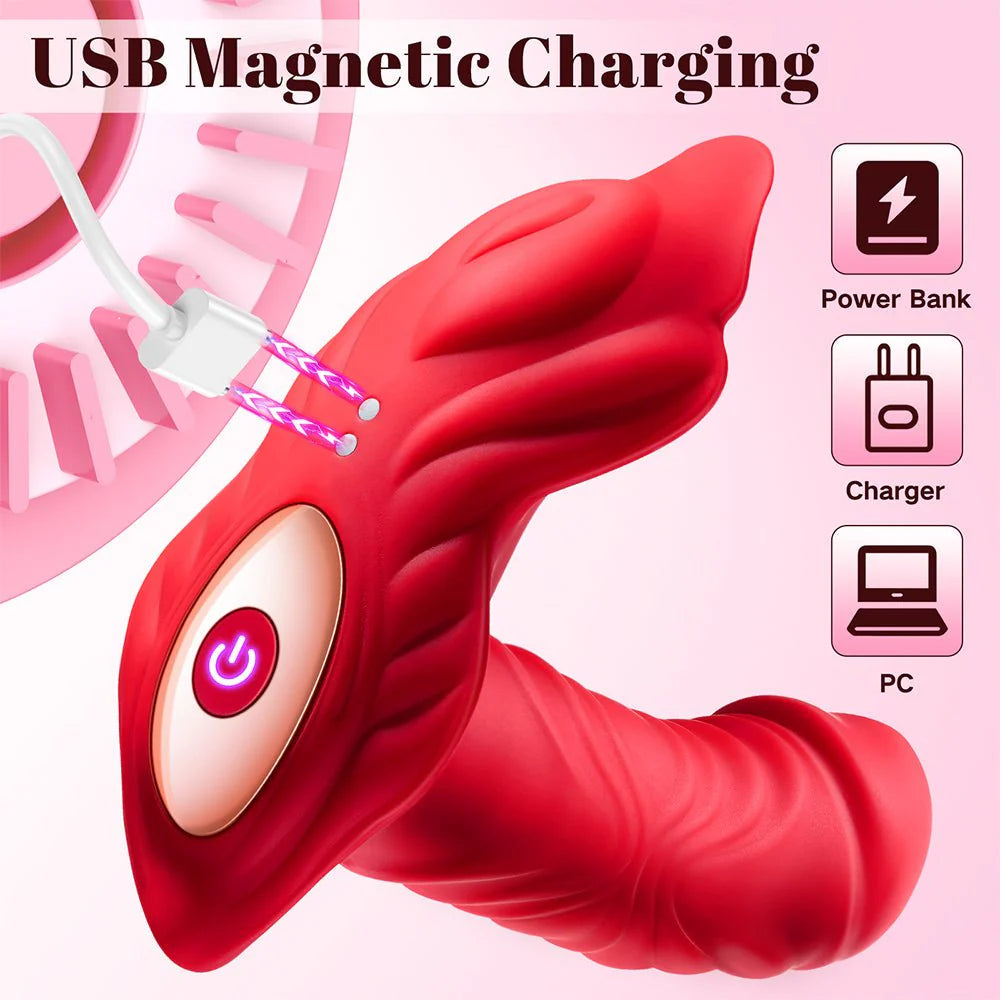 APP Remote Control Vibrator Sex Toys - Adult Toys Wearable Thrusting Dildo with 10 Thrusting - AVYXO