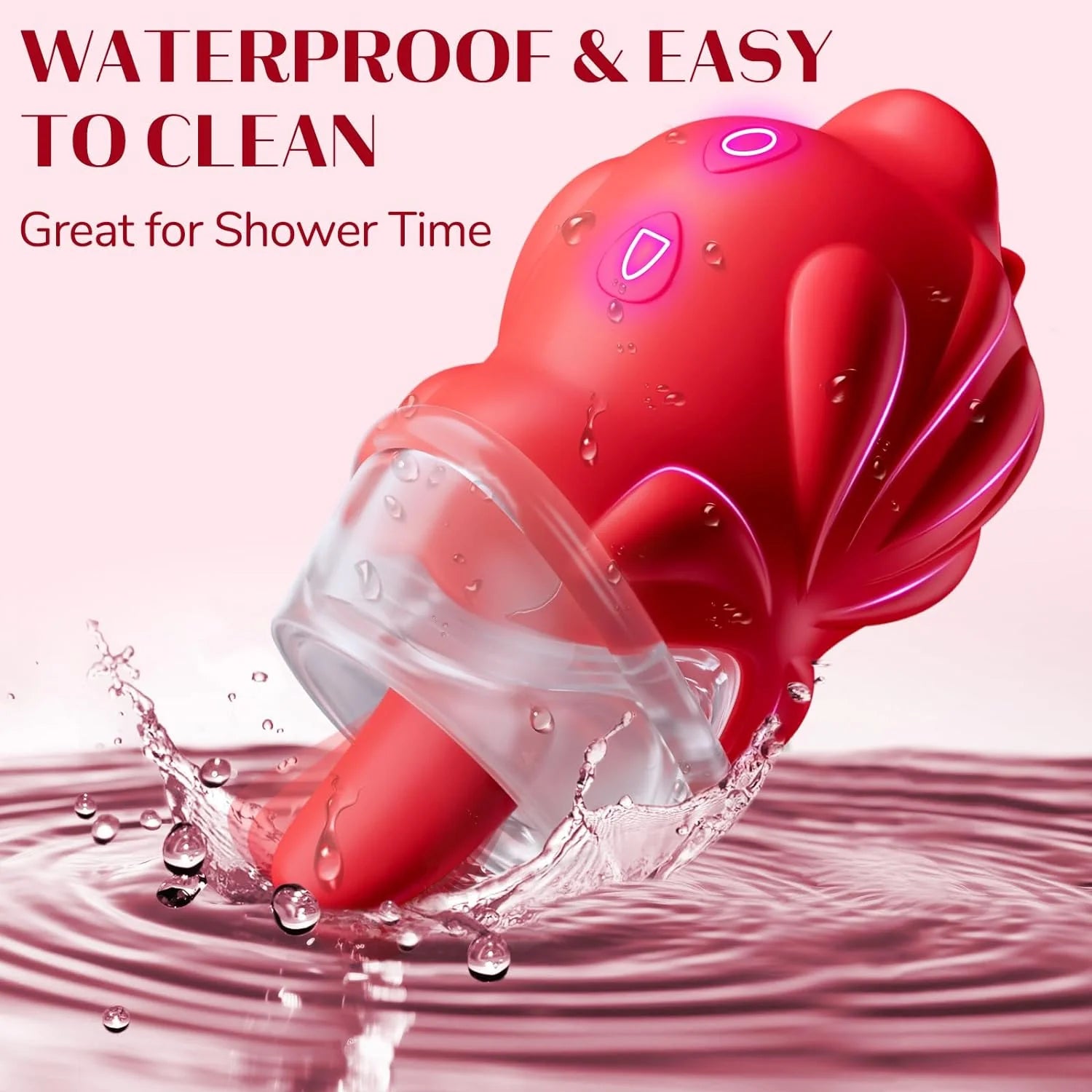 AAVIBE 2-in-1 Rose Vibrator: Stimulate Clitoral Pleasure with 10 Tongue-Licking Modes - AVYXO