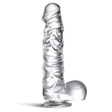 Manual 9.8 Inch Realistic Dildo, Clear Dildo with Strong Suction Cup, Human Safety Material - AVYXO