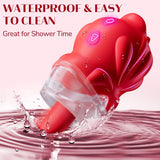 AAVIBE 2-in-1 Rose Vibrator: Stimulate Clitoral Pleasure with 10 Tongue-Licking Modes - AVYXO