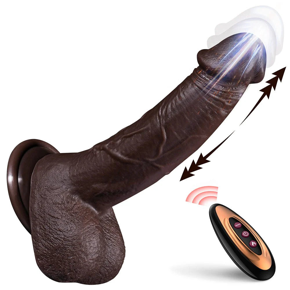 Thrusting Dildo Vibrator Sex Toys with 5 Thrusting 8 Vibration Modes, 9.5 inch Dildos for Women Realistic Vibrating Dildo - AVYXO