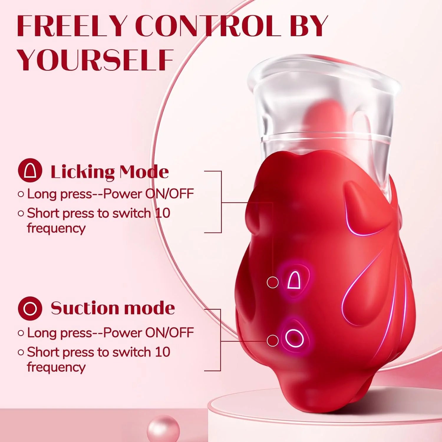 AAVIBE 2-in-1 Rose Vibrator: Stimulate Clitoral Pleasure with 10 Tongue-Licking Modes - AVYXO