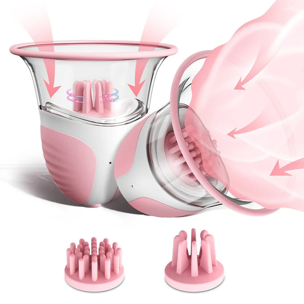 Nipple Toy Clamps, Strong Sucking Stimulator Massager with 10 Vibrator Rotation Modes - AVYXO