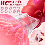 AAVIBE 2-in-1 Rose Vibrator: Stimulate Clitoral Pleasure with 10 Tongue-Licking Modes - AVYXO