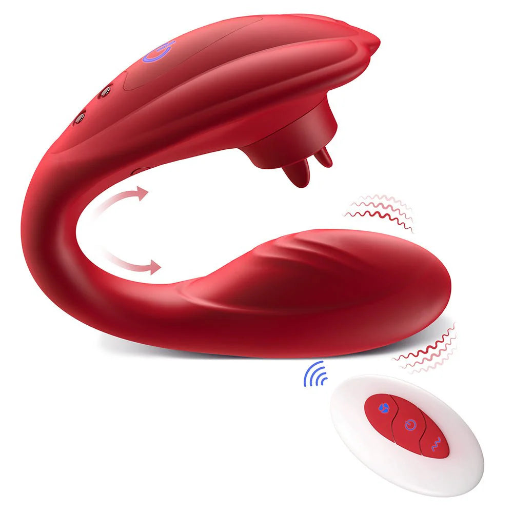 Remote Control Vibrator,Sex Toys for Couples with 10 Licking and Vibration Modes,Female Clitoris G-Spot Vibrating Stimulator - AVYXO