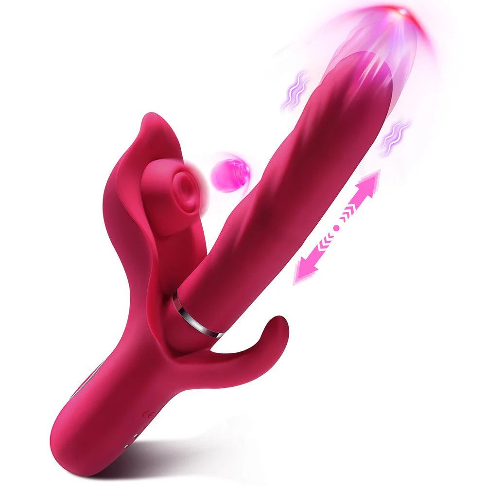 Premium 3-in-1 Rabbit Vibrator - Explore 10 Thrusting, 10 Flapping, and 10 Vibration Modes for Ultimate Women and Couples Pleasure - AVYXO