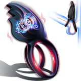 Penis Ring Clitoral Vibrator Double Pleasure 2-in-1 Vibrating Cock Ring with 9 Modes and APP Remote Control - AVYXO