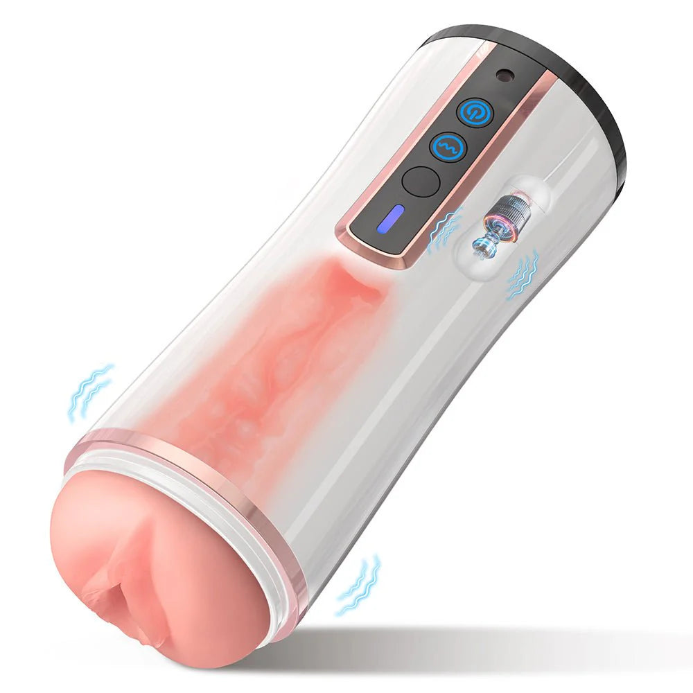 PreviousNext Automatic Male Masturbator Cup - Hands Free Masturbators Stroker with 10 Vibrating Modes Male Pleasure Blowjob Machine - AVYXO