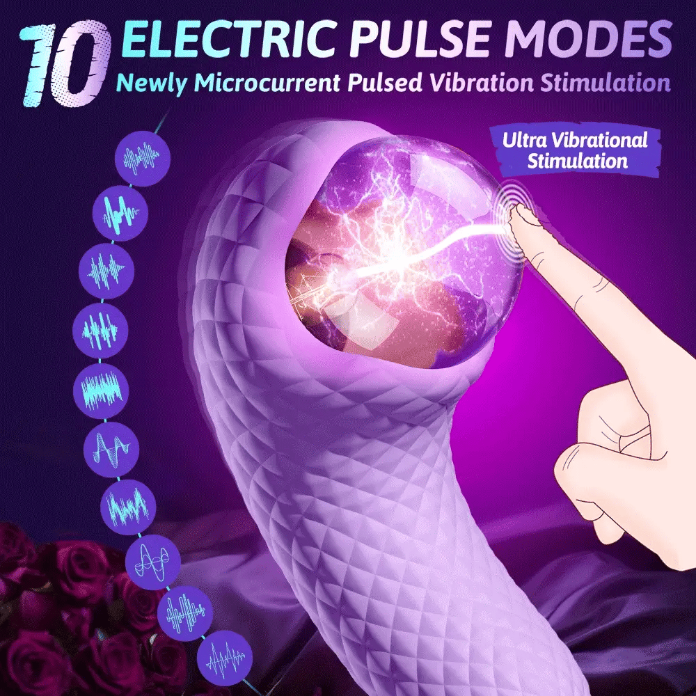 Electric Pulse Vibrator Wand - 10 Modes for G-Spot, Clitoral, Nipple, Anal Stimulation, Magic Wand Small Vibrators for Women Pleasur - AVYXO