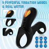 Vibraring Cock Ring Sex Toy for Men, 9 Vibrating Modes Male Penis Ring with G-Spot Clitoral Stimulator - AVYXO