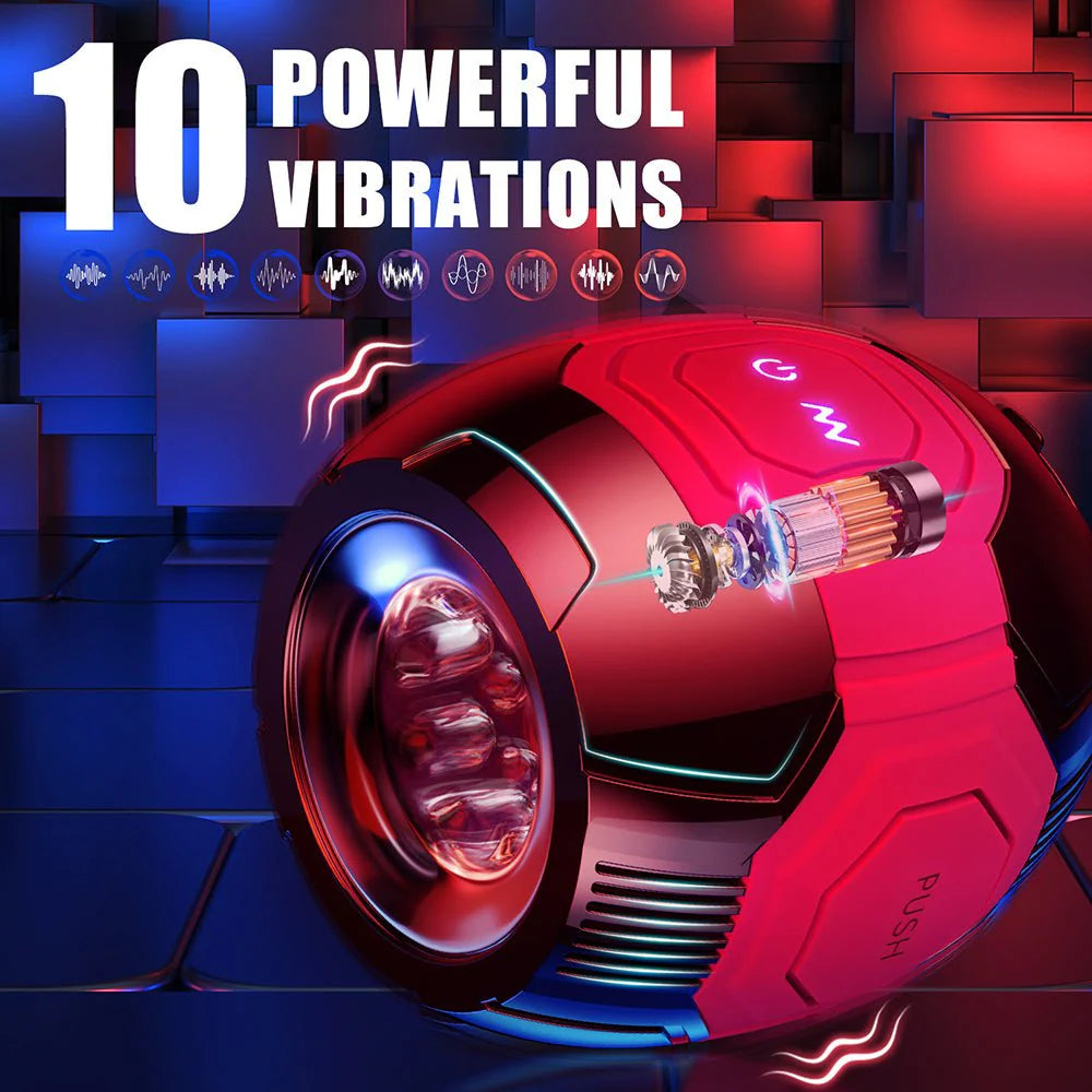Male Masturbator Sex Toys for Men - Squeezable Penis Training Vibrator with 10 Vibration Modes Pocket Pussys - AVYXO