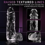 JKALYQ 8.8 Inch Clear Dildo Sex Toys - Realistic Dildos with Powerful Suction Cup for Women - AVYXO