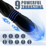 Thrusting Anal Vibrator Prostate Massager with Cock Ring - 3 in 1 Male Sex Toys with 9 Thrusting - AVYXO