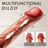 Thrusting Dildo Vibrator - 9 Inch Realistic Dildo with 10 Vibration and 5 Thrusting Modes - AVYXO