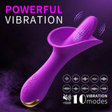 Clitoral Vibrator Rose Toy for Women & Couples,G-Spot Massager with 10 Tongue Licking Vibration Modes - AVYXO