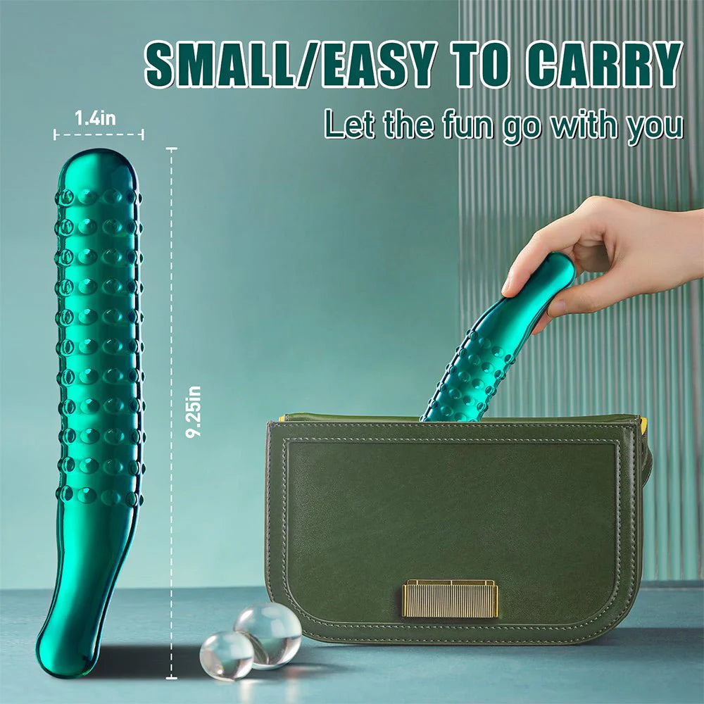 Clear G-spot Dildo: 9.25 Inch Pleasure Wand with Massage Beads Texture - AVYXO