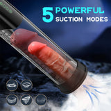 Electric Penis Vacuum Pump - Male Sex Toys Extender for Effective Penis Enlargement with 5 Suction Modes - Adult Sex Toy - AVYXO