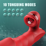 Thrusting Dildo for Women Adult Toys G Spot Vibrator Clitoral Stimulator with 10 Tongue Licking & 10 Vibrating Modes & Heating Function - AVYXO