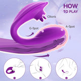Remote Clitoral G-Spot Vibrator,Couples Vibrator with 10 Tongue Licking and 10 Vibration Modes Female Stimulator - AVYXO