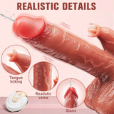 Realistic Vibrating Squirting Dildo for Women - 8.9 inch Ejaculating Dildos Vibrator with 7 Vibration 7 Licking Modes for Clitoral G Spot Stimulation - AVYXO