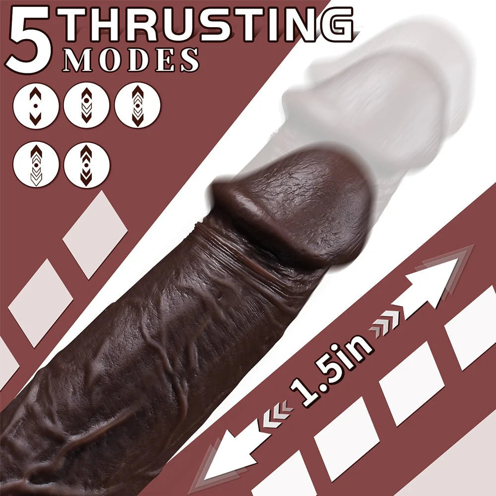 Thrusting Dildo Vibrator Sex Toys with 5 Thrusting 8 Vibration Modes, 9.5 inch Dildos for Women Realistic Vibrating Dildo - AVYXO