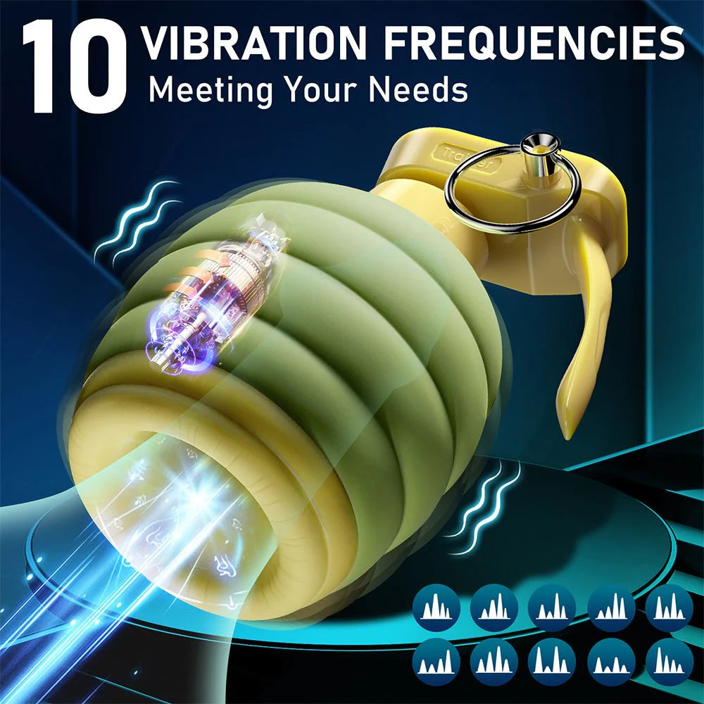 Male Masturbator Male Sex Toys - Adult Toys Male Vibrator with 10 Vibrating Modes for Glans Training & Prolong Endurance for green color - AVYXO
