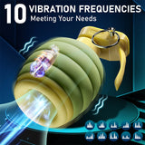 Male Masturbator Male Sex Toys - Adult Toys Male Vibrator with 10 Vibrating Modes for Glans Training & Prolong Endurance for green color - AVYXO