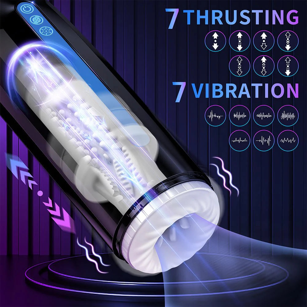 PreviousNext Automatic Male Masturbator,Male Sex Toys with 7 Thrusting & Vibration Modes Electric Pocket Pussy - AVYXO