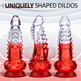 Clear Monster Dildo - 8.8 Inch Realistic G-spot Toy with Suction Cup for Hands-Free Pleasure. Ideal for Adults, Women, Men, and Couples - AVYXO
