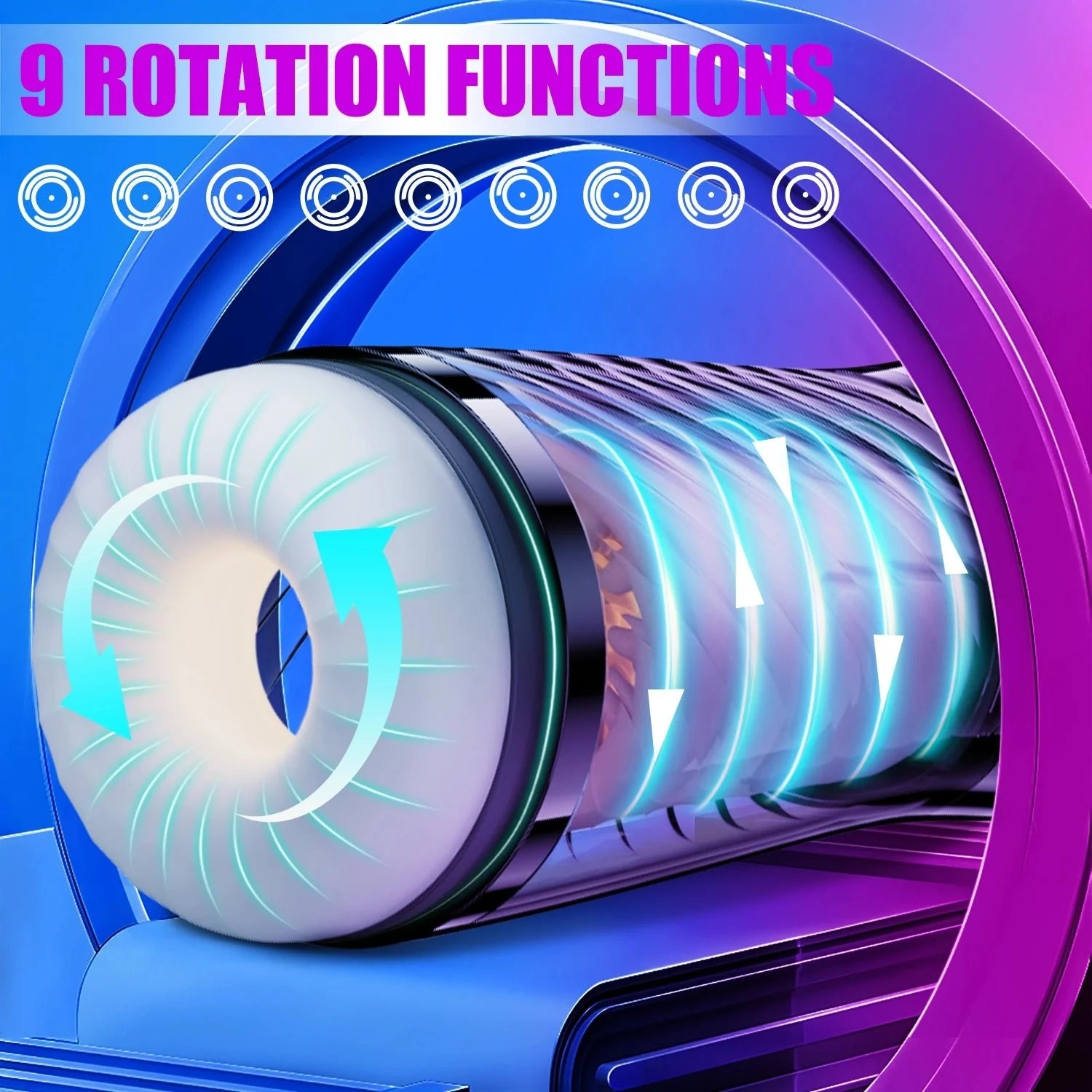 Automatic Male Masturbation Cup - 9 Telescopic + Rotating Modes - AVYXO