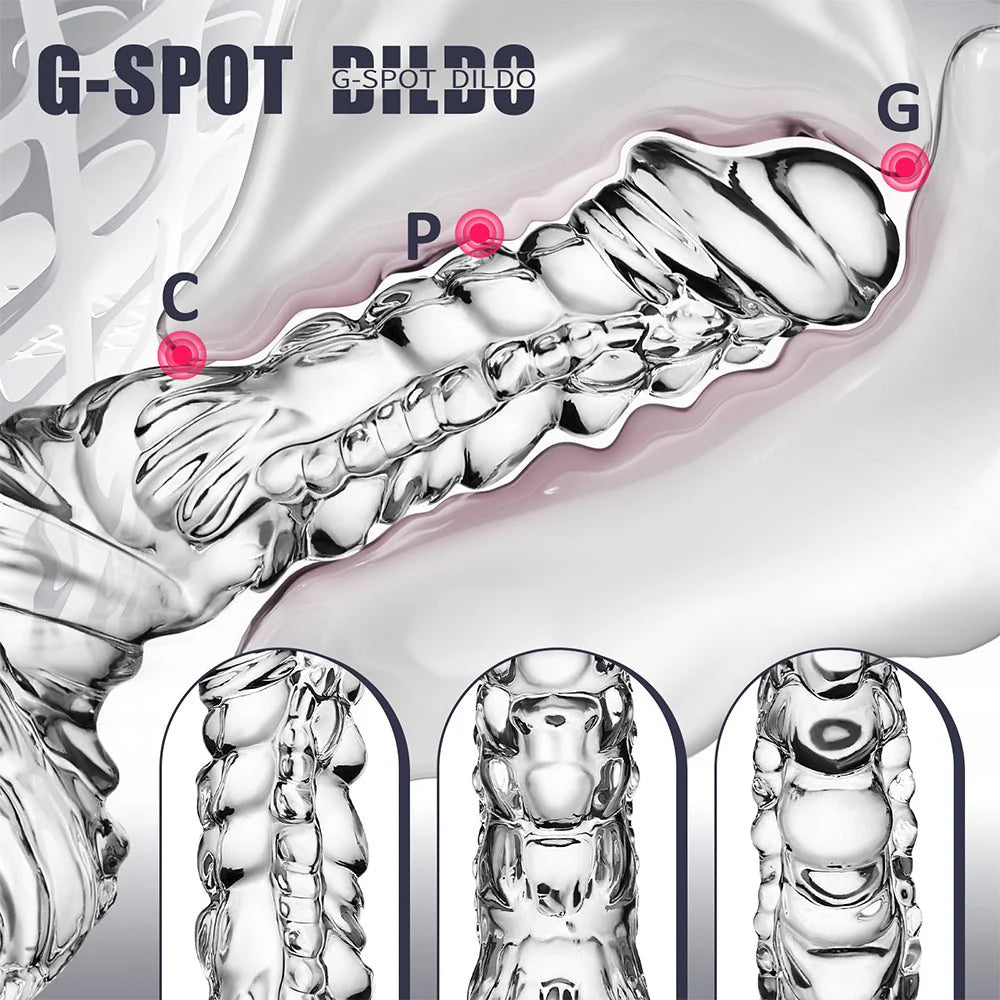 LPJXVU 9 Inch Clear Realistic Dildo, Bad Dragon Dildo with Soft Material and Powerful Suction Cup - AVYXO