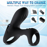 Vibraring Cock Ring Sex Toy for Men, 9 Vibrating Modes Male Penis Ring with G-Spot Clitoral Stimulator - AVYXO