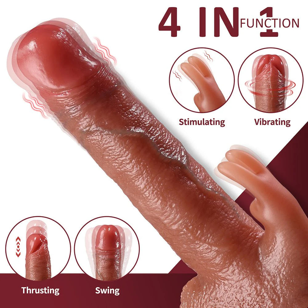 Thrusting Dildo G Spot Rabbit Vibrator Realistic Dildos Clitoral Stimulator with 3 Thrusting and 7 Vibration Modes - AVYXO