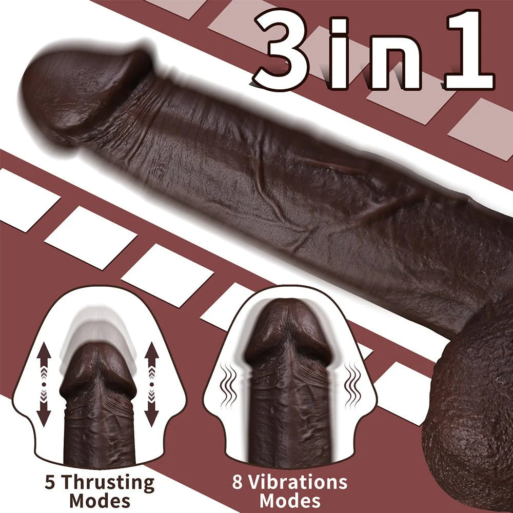 Thrusting Dildo Vibrator Sex Toys with 5 Thrusting 8 Vibration Modes, 9.5 inch Dildos for Women Realistic Vibrating Dildo - AVYXO