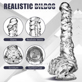 LPJXVU 9 Inch Clear Realistic Dildo, Bad Dragon Dildo with Soft Material and Powerful Suction Cup - AVYXO