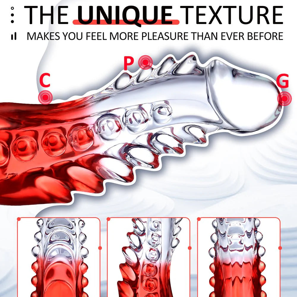 Clear Monster Dildo - 8.8 Inch Realistic G-spot Toy with Suction Cup for Hands-Free Pleasure. Ideal for Adults, Women, Men, and Couples - AVYXO