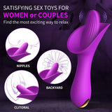 Clitoral Vibrator Rose Toy for Women & Couples,G-Spot Massager with 10 Tongue Licking Vibration Modes - AVYXO