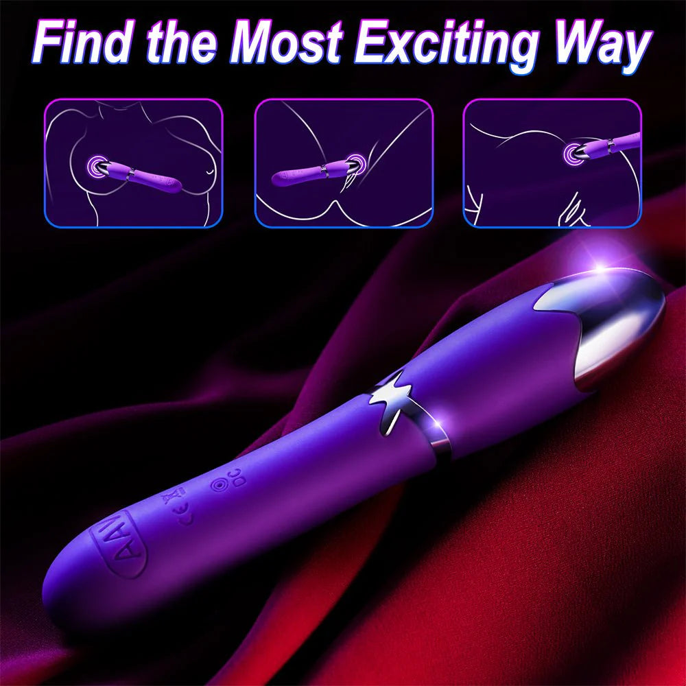 Clitoral Vibrator Sex Toys for Women - 10 Powerful Modes for Clitoral, Nipple, Anal, Vaginal Stimulation, G-Spot Wand for Women and Couples - AVYXO