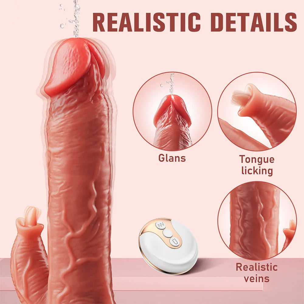 Realistic Vibrating Squirting Dildo for Women - 8.9 inch Ejaculating Dildos Vibrator with 7 Vibration 7 Licking Modes for Clitoral G Spot Stimulation - AVYXO