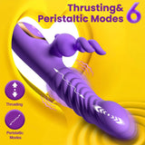 Rabbit Dildos for Clitorial Anal Stimulation,3 in 1 G spot Vibrators Dildo with 6 Twisting & 6 Vibrating Modes - AVYXO
