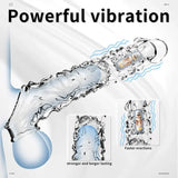 Penis Sleeve Vibrator Cock Ring-3.4 Inch Penis Extender Sleeves with Penis Ring for Cock Enlarger & Girth Male Sex Toys - AVYXO