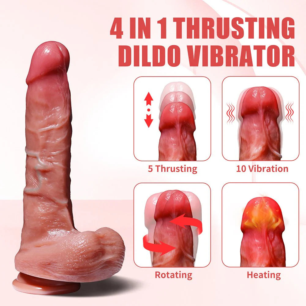 Realistic Dildo Thrusting Vibrator with 5 Thrusting Modes 9.5 Inch Vibrating G Spot Dildos Adult Sex Toys for Women with Strong Suction Cup - AVYXO