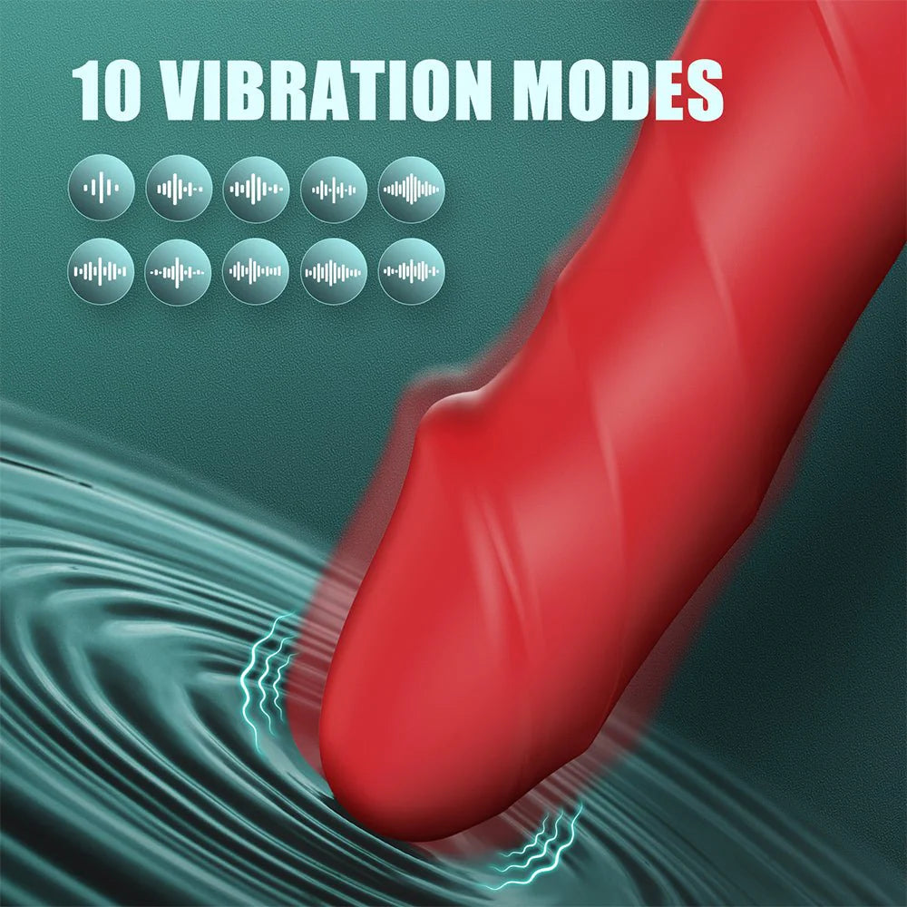 Thrusting Dildo for Women Adult Toys G Spot Vibrator Clitoral Stimulator with 10 Tongue Licking & 10 Vibrating Modes & Heating Function - AVYXO