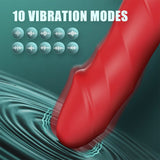 Thrusting Dildo for Women Adult Toys G Spot Vibrator Clitoral Stimulator with 10 Tongue Licking & 10 Vibrating Modes & Heating Function - AVYXO