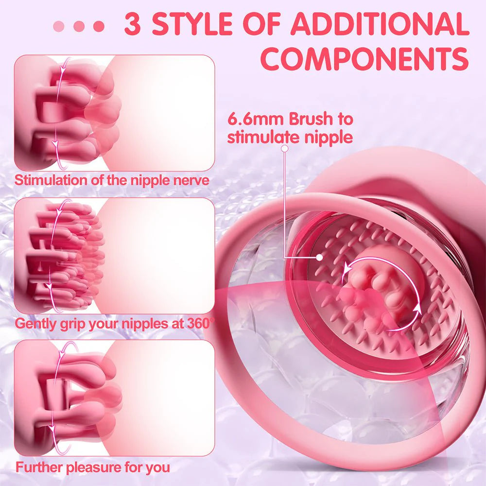 AAV BlissBuds Clamps - 3 Brush Heads Nipple Vibrator - AVYXO