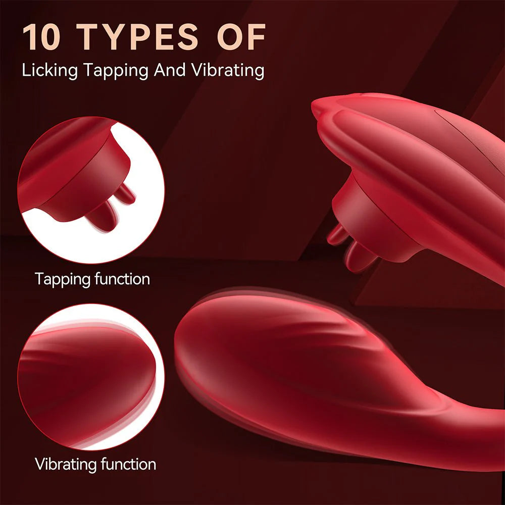 Remote Control Vibrator,Sex Toys for Couples with 10 Licking and Vibration Modes,Female Clitoris G-Spot Vibrating Stimulator - AVYXO